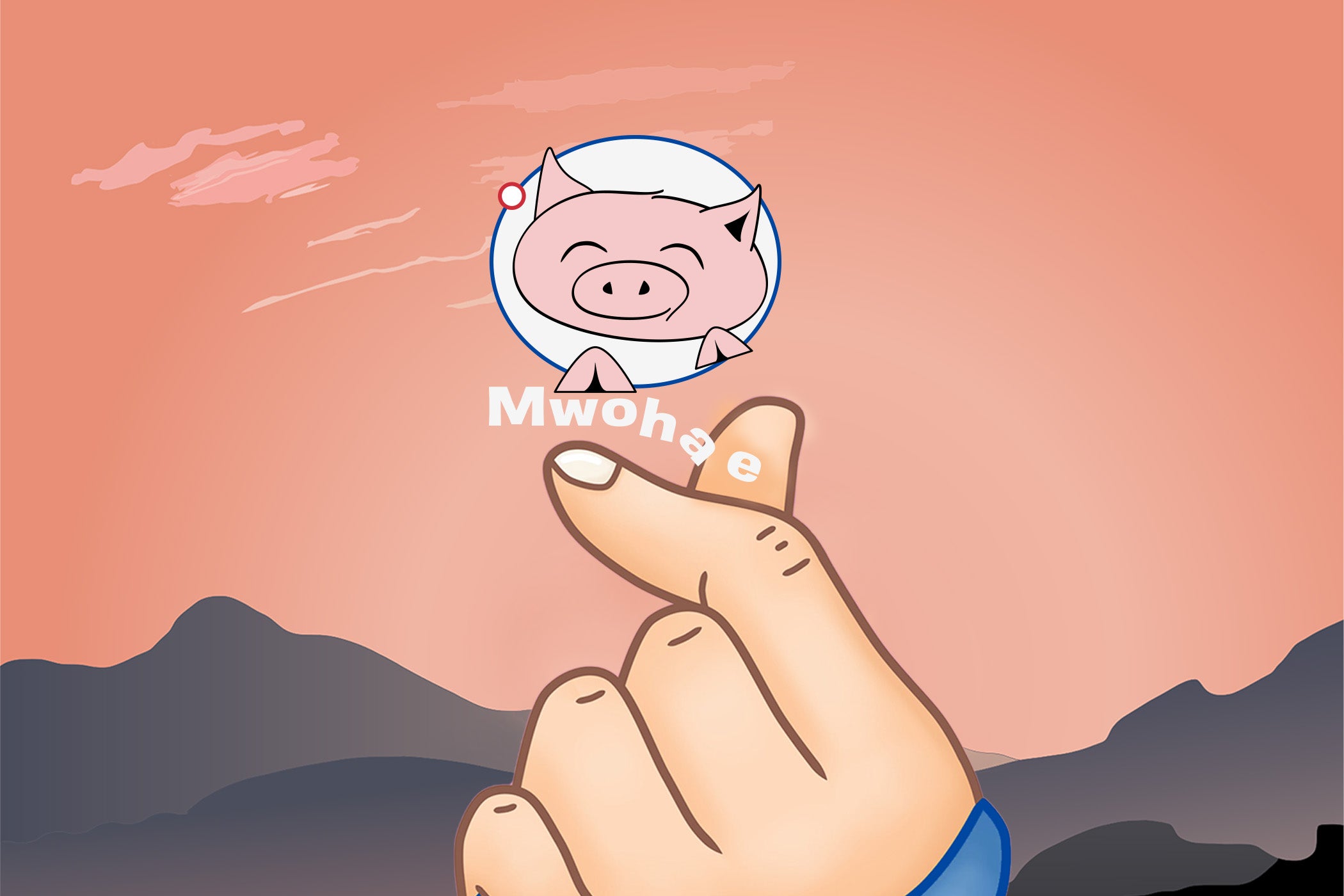 Cover image of Mwohae: a Korean finger heart with a small Mwohae logo above it