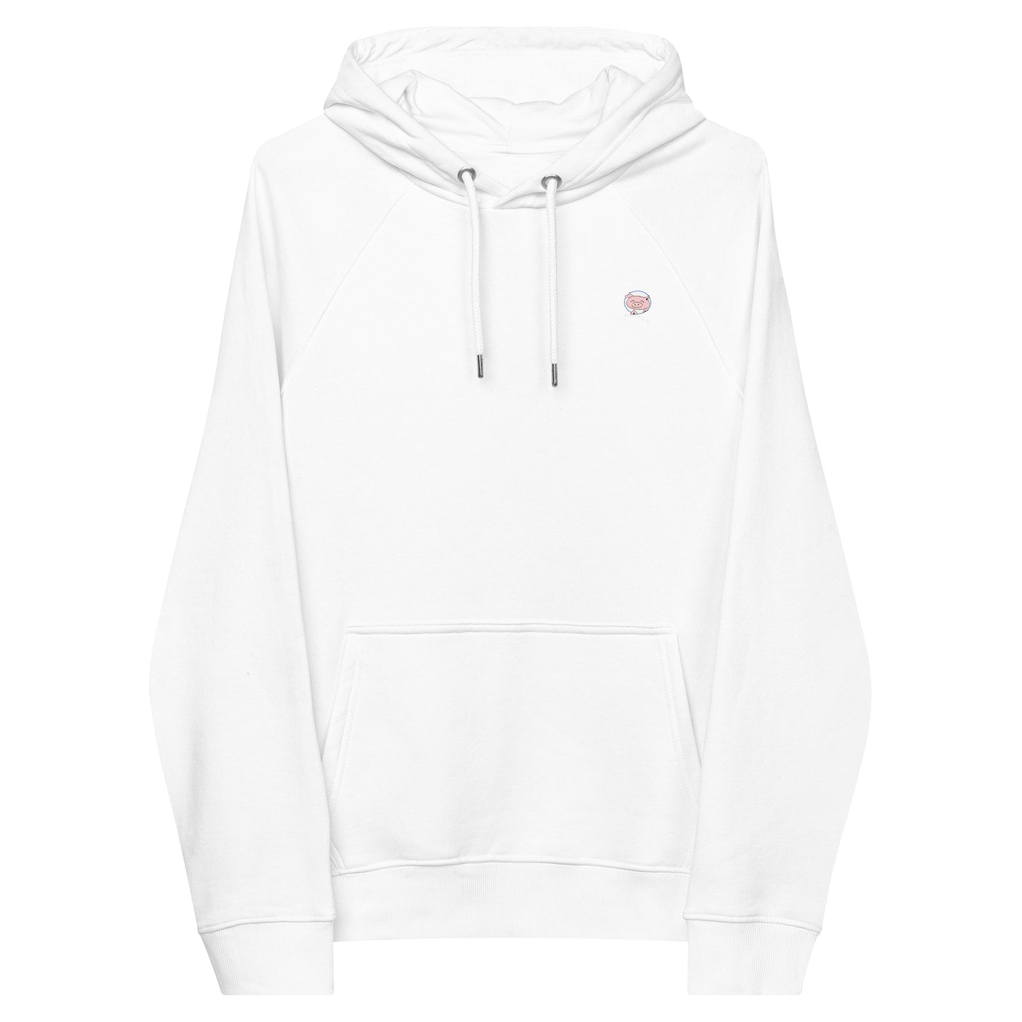Extra soft white hoodie with small Mwohae logo on the left chest
