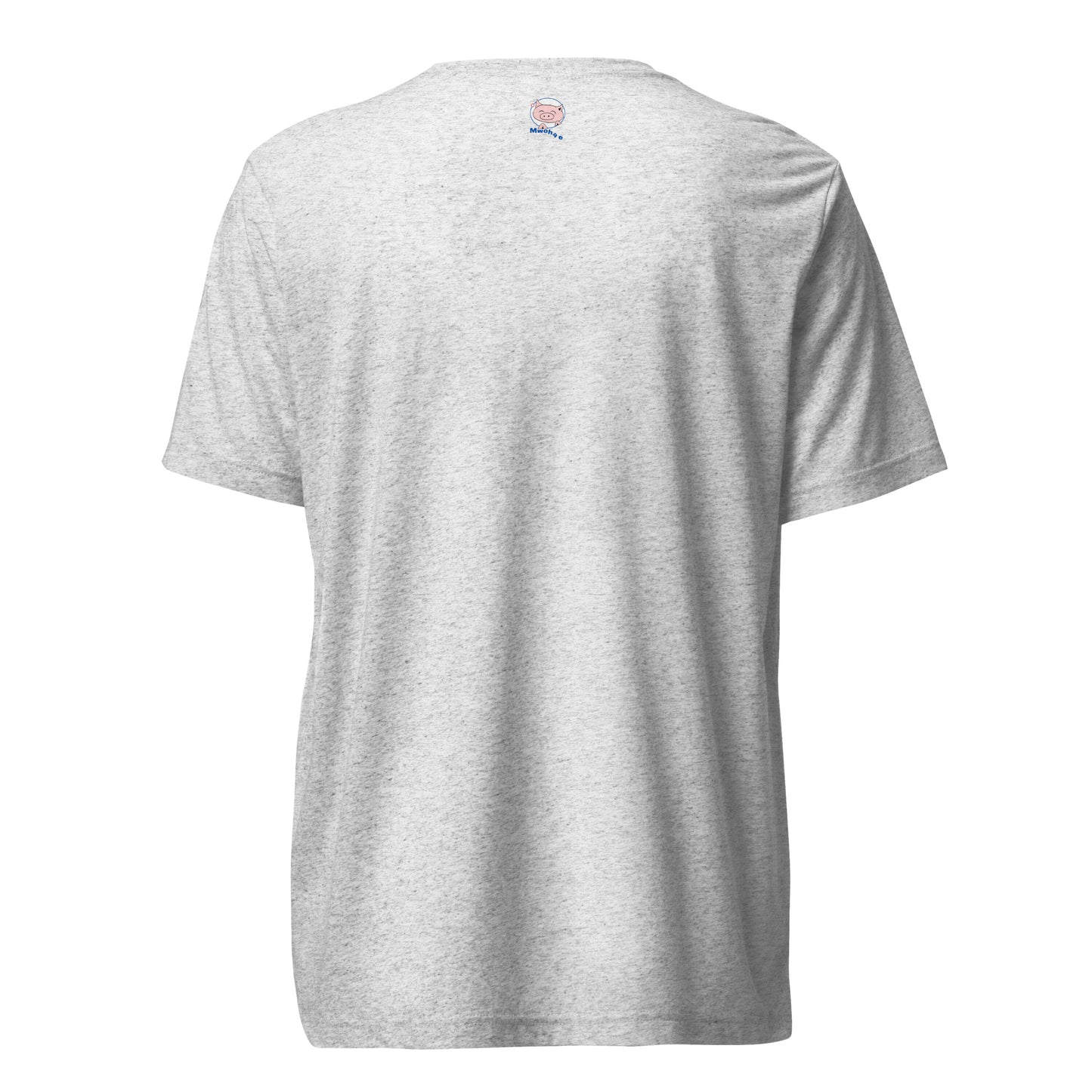 Fleck white T-shirt with small Mwohae logo on the back